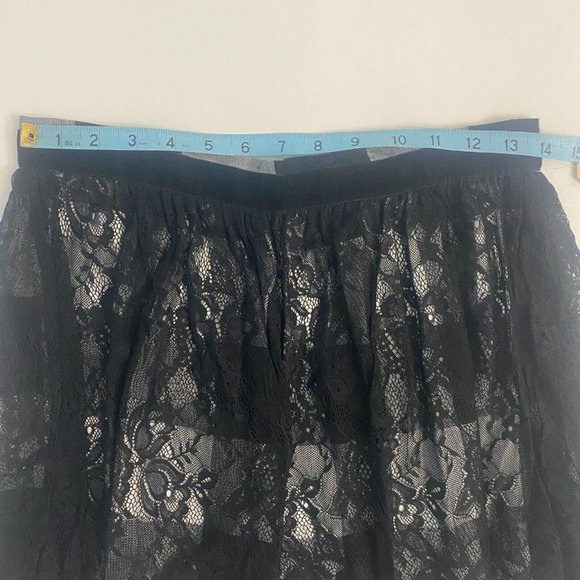 Copper Key Lace Plaid Mini Skirt A Line Black White Dressy Or Casual Sz M - Picture 11 of 15